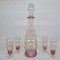 Decantor si pahare (set) sticla veche , vintage