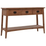Cumpara ieftin Masa consola, maro, 126 x 40 x 77,5 cm, lemn masiv de brad
