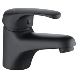 Cumpara ieftin Baterie Lavoar Form&amp;Style Elba Negru Mat, Monocomanda, Alama, Cartus Ceramic, Ventil Inclus, Furtunuri Flexibile