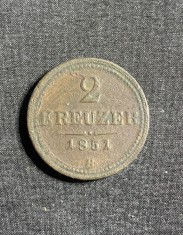 Moneda 2 kreuzer 1851 B Austria