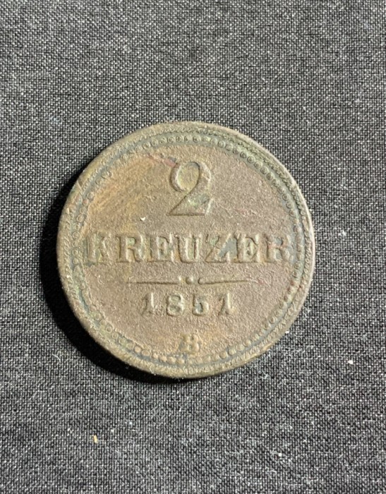 Moneda 2 kreuzer 1851 B Austria