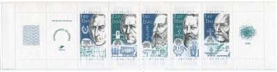 Franta 1986 - Celebritati, serie neuzata in carnet filatelic foto