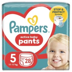 Scutece-chilotel Active Baby Pants Marimea 5 pentru 12-17kg, 28 bucati, Pampers