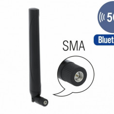 Antena 5G LTE SMA plug -0.5 - 2.3 dBi omnidirectional, Delock 12633