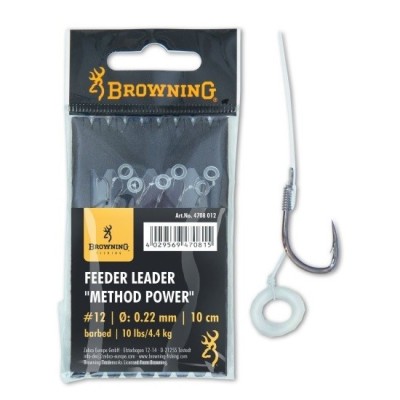 Carlige Legate Browning Nr.16 10cm Fir 0.20mm Feeder Leader Method Power Pellet Band foto