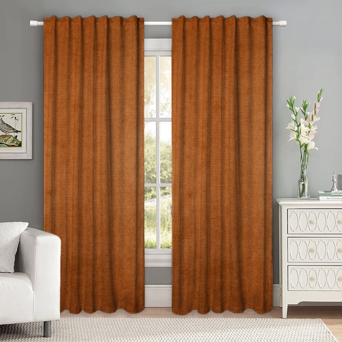 Set draperii tip tesatura in cu rejansa transparenta cu ate pentru galerie, Madison, 150x265 cm, densitate 700 g/ml, Ruffina, 2 buc