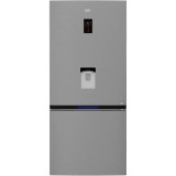 Combina frigorifica Beko RCNE720E30DXPN, 586 l, Clasa F, NeoFrost, Dispenser Apa, Display Touch Control, 191.5 cm, Argintiu