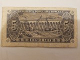 Bancnota Romania 5 Lei 1952, 2 cifre, seria F, nr. 672921 - Numismatica