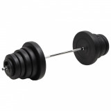 Set haltera ondulata cu greutati, 90 kg