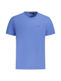 Cumpara ieftin Tricou barbati, cu logo brodat, Regular fit, Albastru deschis, M