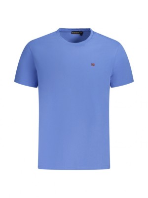 Tricou barbati, cu logo brodat, Regular fit, Albastru deschis, M foto