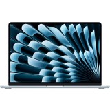 Laptop Apple MacBook Air 15, cu procesor Apple M4, 10 nuclee CPU si 10 nuclee GPU, 16GB RAM, 256GB, Sky Blue, Tastatura Internationala, Manual RO