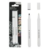 Set Markere Desen Acrilice, Alb și Negru, V&acirc;rf 3.5 mm, 2 Bucăți