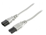 Cablu IEC C7 mamă - IEC C8 tată 3m 2x0,75mm2 gri 2,5A 250V