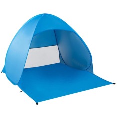 Cort plaja autoexpansibil POP-UP cu plasa ventilatie si protectie UV, 160x140x115 cm, albastru Household NewTrend