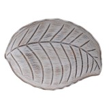 Cumpara ieftin Platou din lemn Beige Leaf 30cm x 22cm x 5cm, Inart