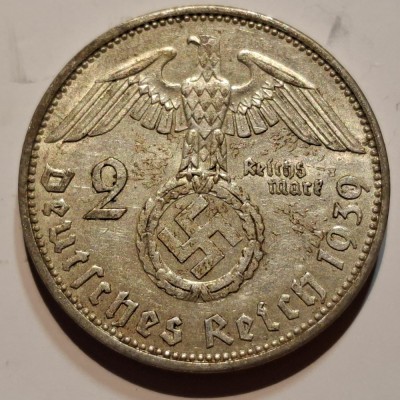 Germania Nazista 2 reichsmark 1939 A argint foto
