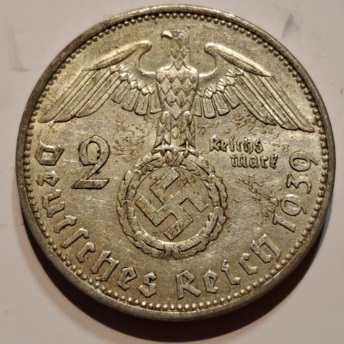 Germania Nazista 2 reichsmark 1939 A argint