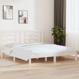 Cumpara ieftin Cadru de pat Super King, alb, 180x200 cm, lemn masiv