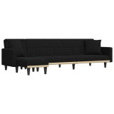 Cumpara ieftin Canapea extensibila in forma de L negru 275x140x70 cm textil