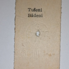 BILET VECHI / CFR /AUTOBUZ DGTA -TUFENI BADENI -1976