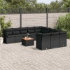VidaXL Set canapele de grădină, 12 piese, cu perne, negru, poliratan 3223906