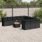 vidaXL Set canapele de grădină, 12 piese, cu perne, negru, poliratan 3223906