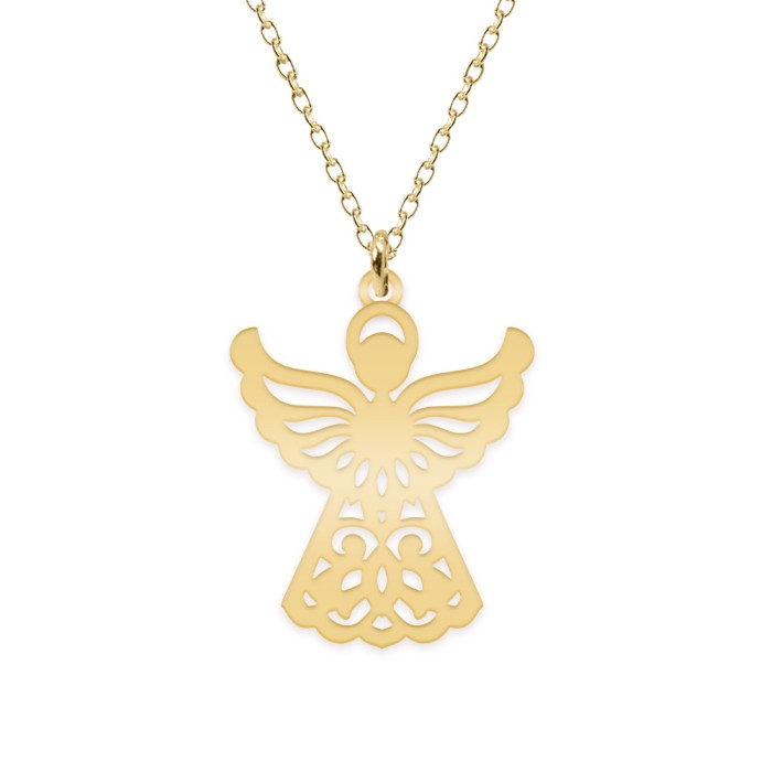Aniela - Colier personalizat ingeras din argint 925 placat cu aur galben 24K