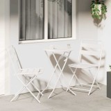 Set Bistro Pliabil 3 Piese Alb Oțel