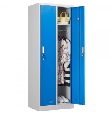 Vestiar metalic Premium 2 usi color albastru 600x450x1800 mm (LxlxH), Asamblat, Extra Plus foto