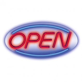 RECLAMA LUMINOASA NEON LED LUMINA ALBASTRA MODEL OPEN foto