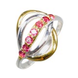 Inel bijuterie din argint 925 cu rodolit, 7