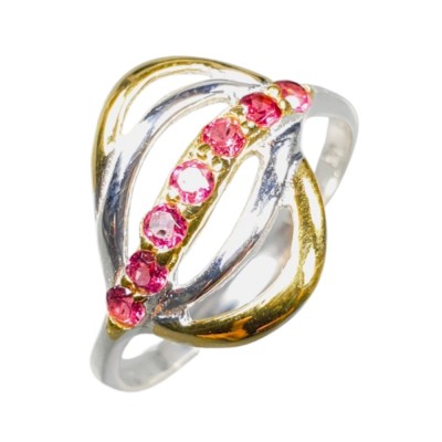 Inel bijuterie din argint 925 cu rodolit, 7 foto