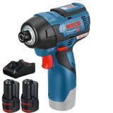 Bosch GDR 12V-110 + 1600A019R8 - Masina de insurubat cu impact 110 Nm + Set 2 acumulatori si incarcator Li-Ion 12 V 2 Ah