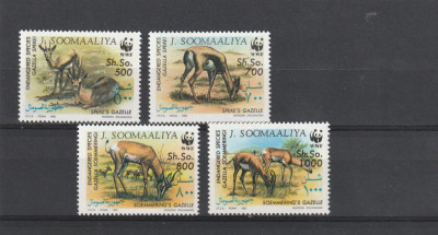 Somalia 1992-WWF,Fauna,Gazela lui Speke,serie(II) de 4 val.MNH,Mi.436-439 foto
