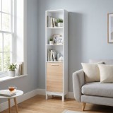 Cumpara ieftin Biblioteca Adore London, 5 rafturi si usa, Alb, 45x202x26 cm