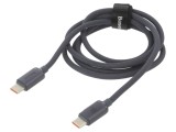Cablu USB 2.0 USB C 1,2m negru textil