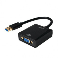Adaptor LOGILINK UA0231, USB 3.0 - VGA , 10cm, Full HD/60Hz (Negru)
