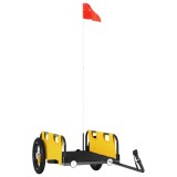 Remorca de bicicleta, galben, textil oxford si fier