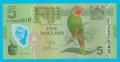 Fiji 5 Dollars 2012 &amp;quot;Kulawai / Iguana&amp;quot; UNC, Replacement: seria ZZA0924040 foto