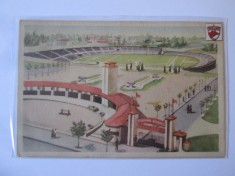 Bucuresti:Stadionul Dinamo,carte postala(intreg postal) circulata 1963