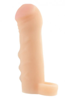 Prelungitor Penis Lighthouse +3 cm, Cyberskin, Natural, 16 cm foto