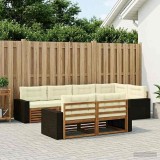 vidaXL Set de canapele de exterior cu pernă 7 pcs Natural și Crem 3383483