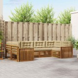 vidaXL Seturi de canapele 6 pcs Natural și Bej Lemn Solid de Acacia 3374018