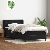 vidaXL Pat box spring cu saltea, negru, 90x210 cm, catifea 3317933