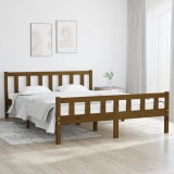 VidaXL Cadru de pat King Size, maro miere, 150x200 cm, lemn masiv