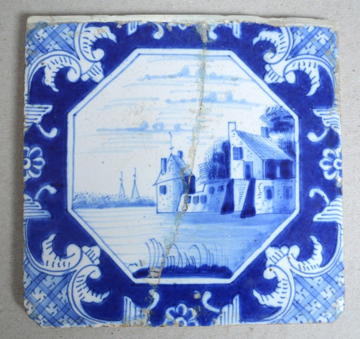 Placa ceramica de Delft sec 18