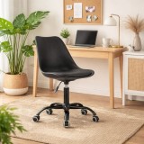 Cumpara ieftin Scaun birou rotativ Leobert Andria, PP negru, 56.5x56.5x83.5-96cm, ergonomic, cu roti, baza metalica, greutate max 120kg