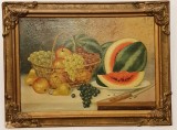 NATURA STATICA CU FRUCTE- ULEI/PANZA-SEMNAT VOLOVICI-ANII 30-40, Realism