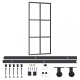 Cumpara ieftin Usa glisanta cu set feronerie, 90x205 cm, sticla ESG/aluminiu